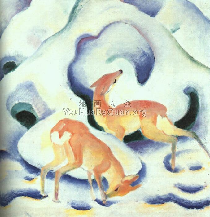 Deer in the Snow - 弗朗茨·马克